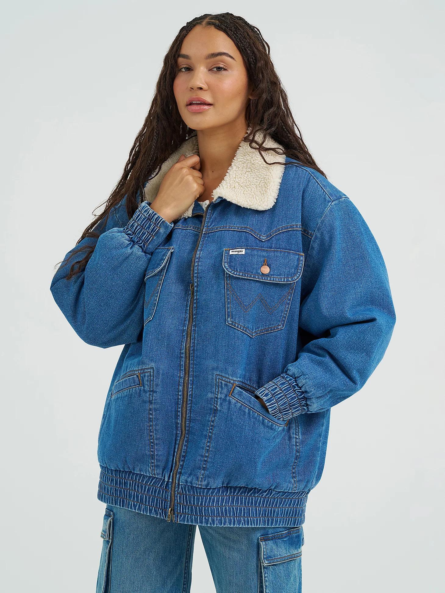 Women's Oversized Bomber Jacket in Azurite Product Image