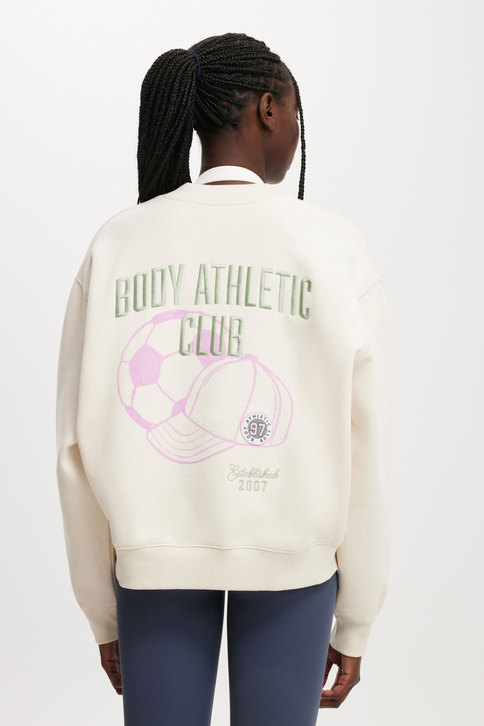 Plush Graphic Pocket Crew Sweatshirt Product Image