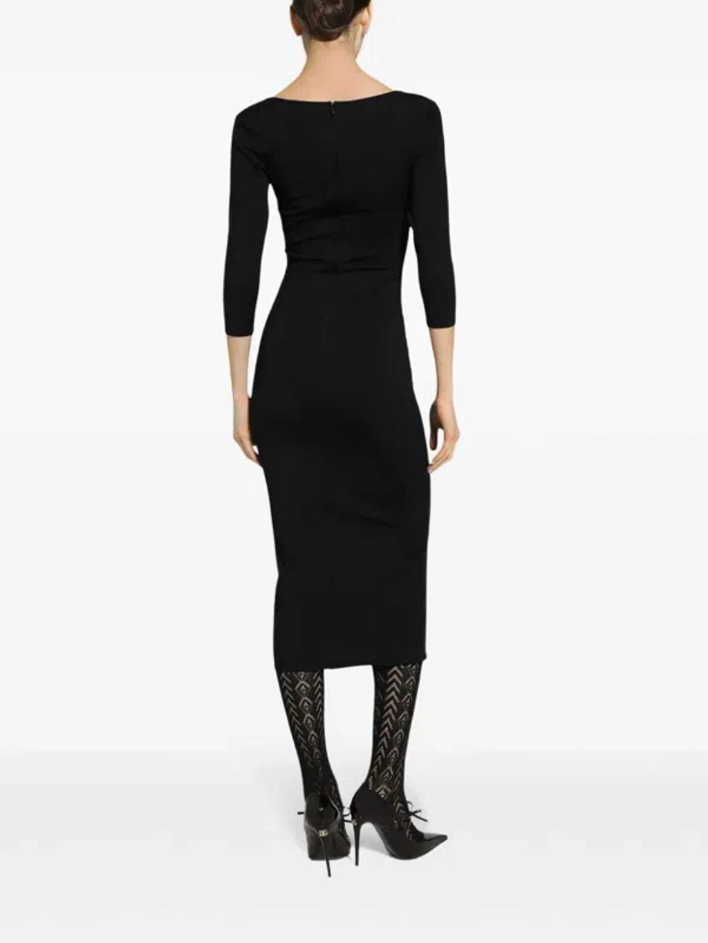 DOLCE & GABBANA Black Milano Midi Dress Product Image