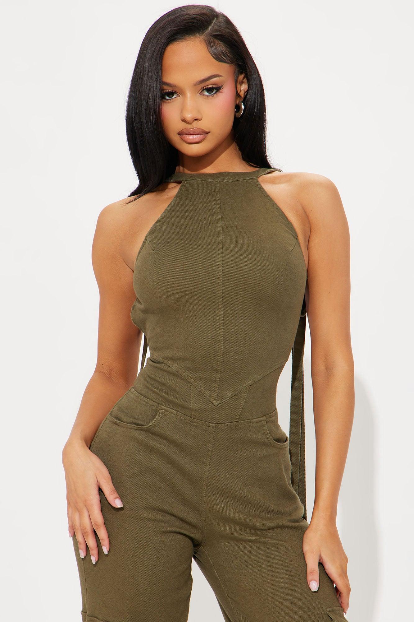 Daring Jumpsuit - Olive Product Image