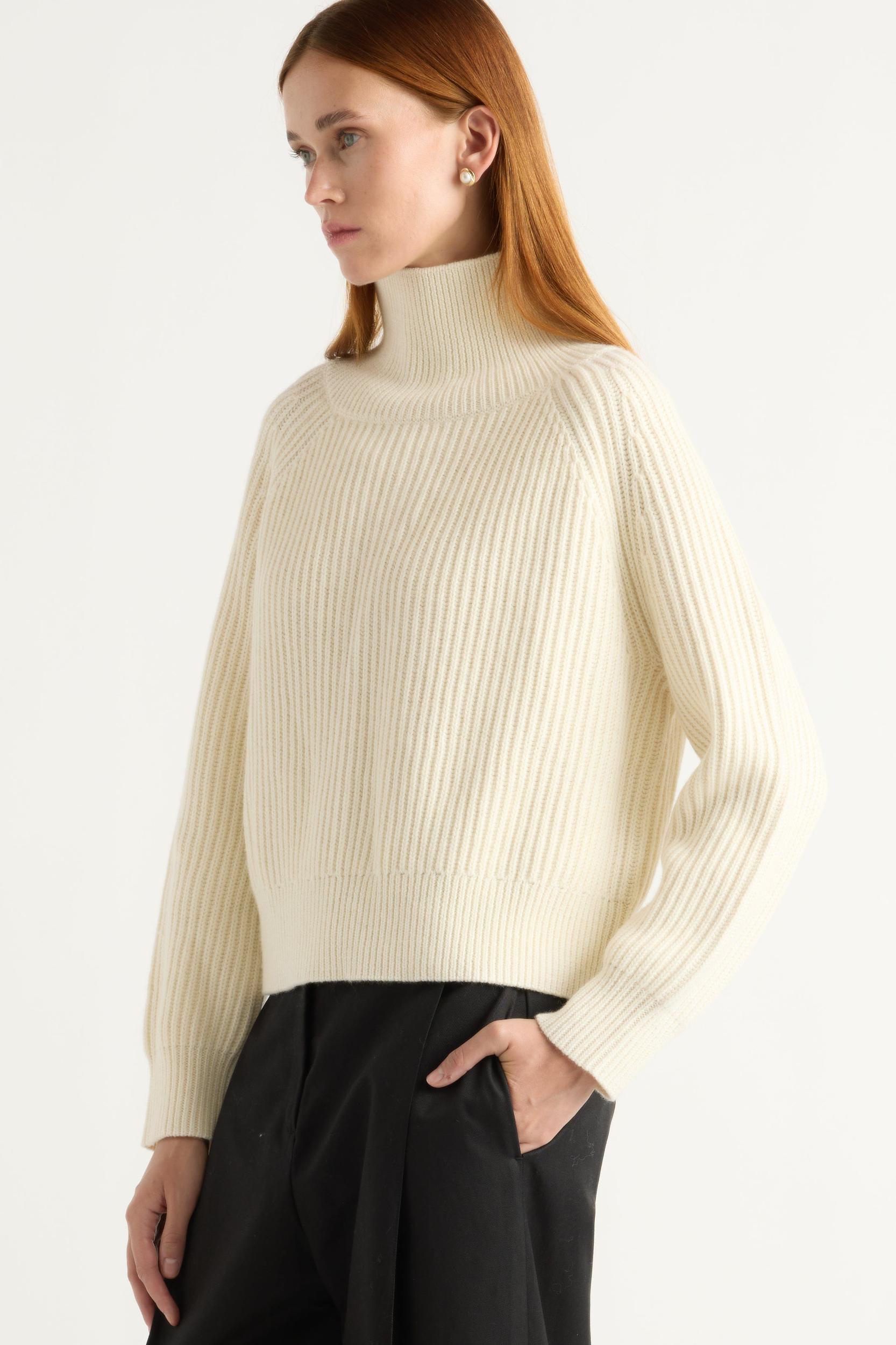 Hadeel Organic Cotton-Wool Mock-Neck Sweater Product Image