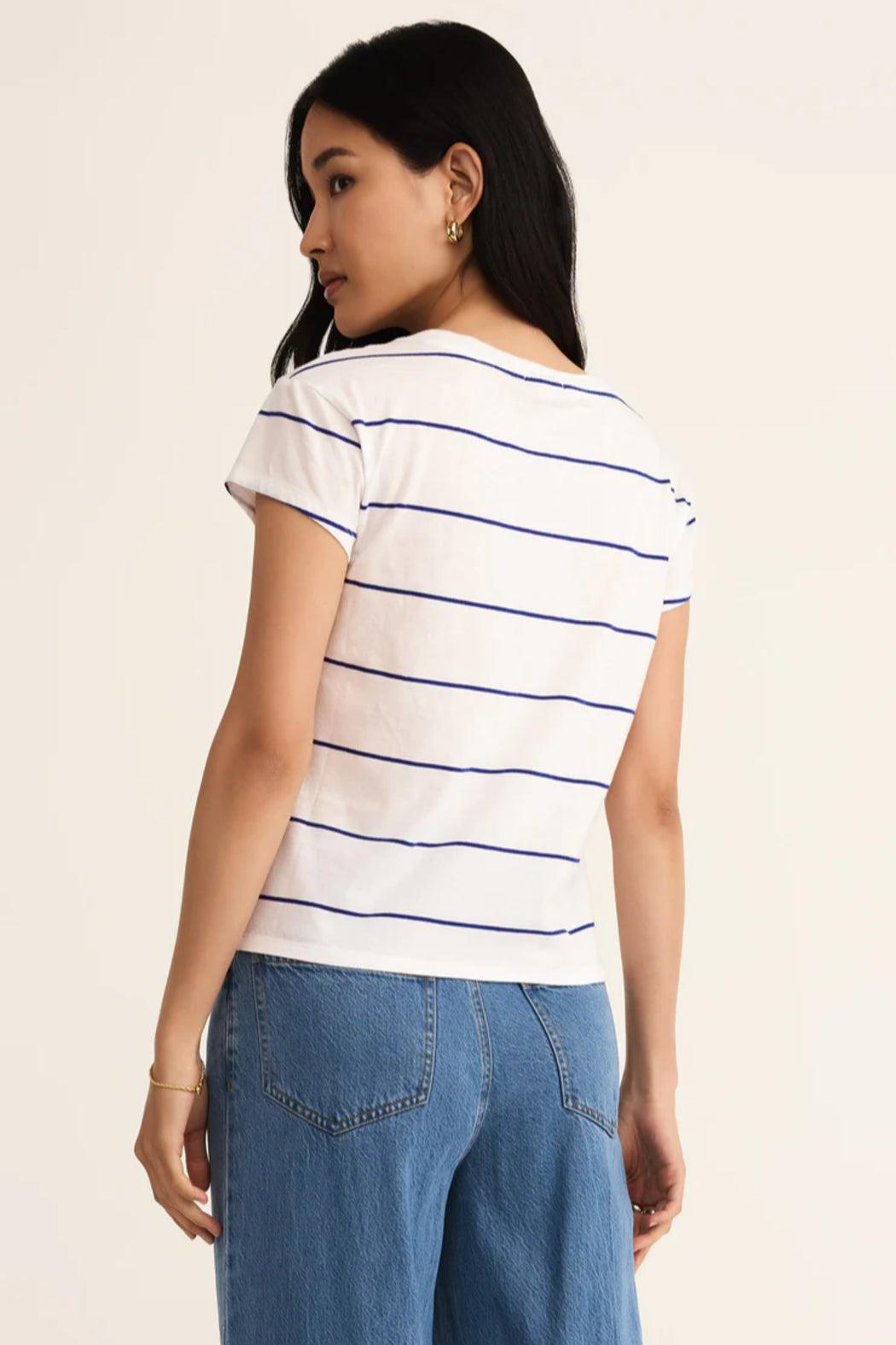 Striped Modern V-Neck Tee Product Image