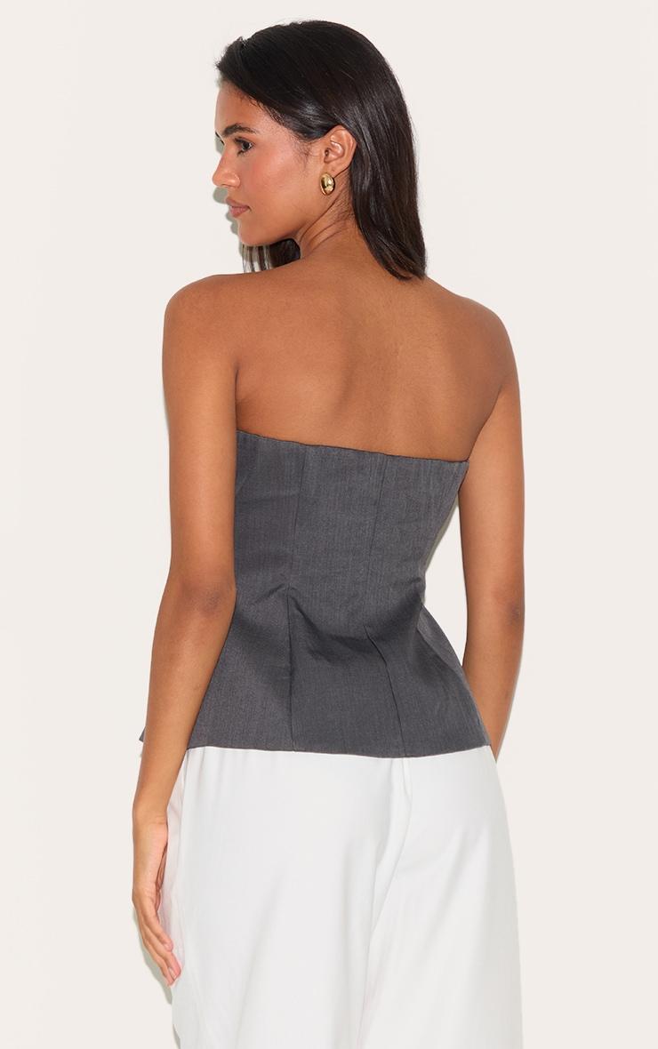 Charcoal Woven Structured Bandeau Vest Product Image
