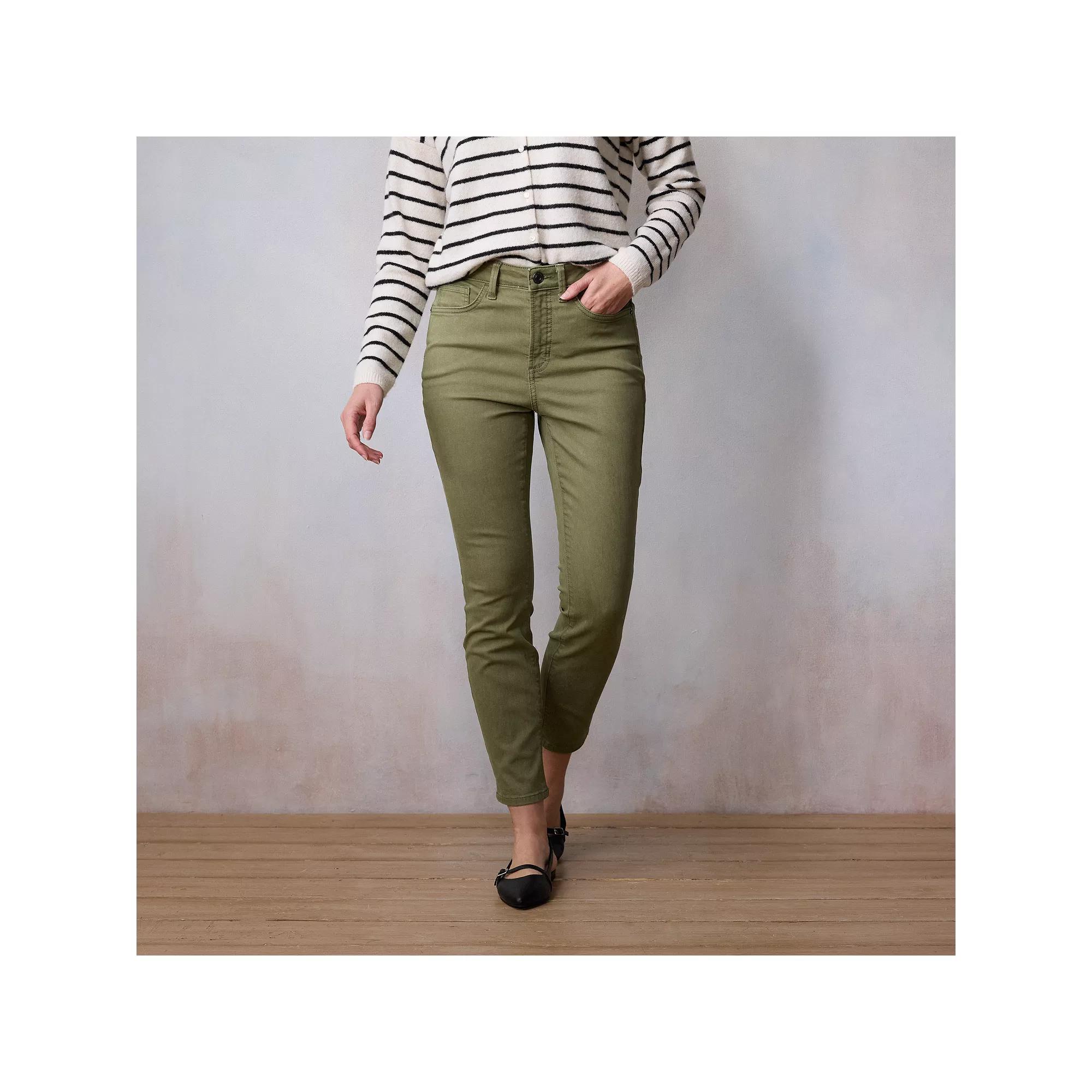 Women's LC Lauren Conrad High Rise 5 Pocket Skinny Jeans, Size: 10, Addison Green Product Image