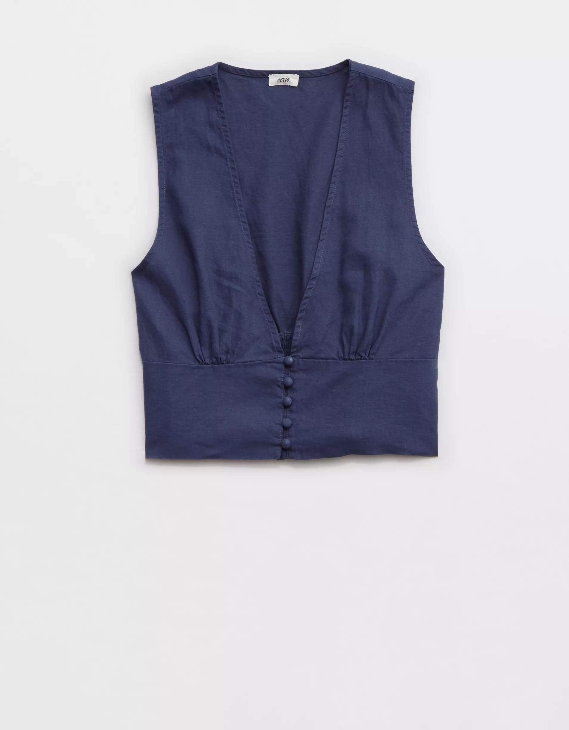Aerie Linen Blend Vest Product Image