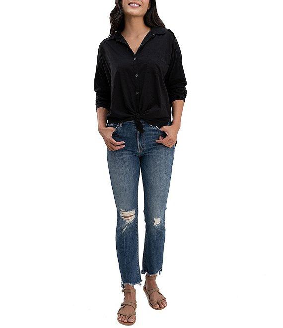 Splendid Paige Point Collar Button Front Long Sleeve Shirt Product Image
