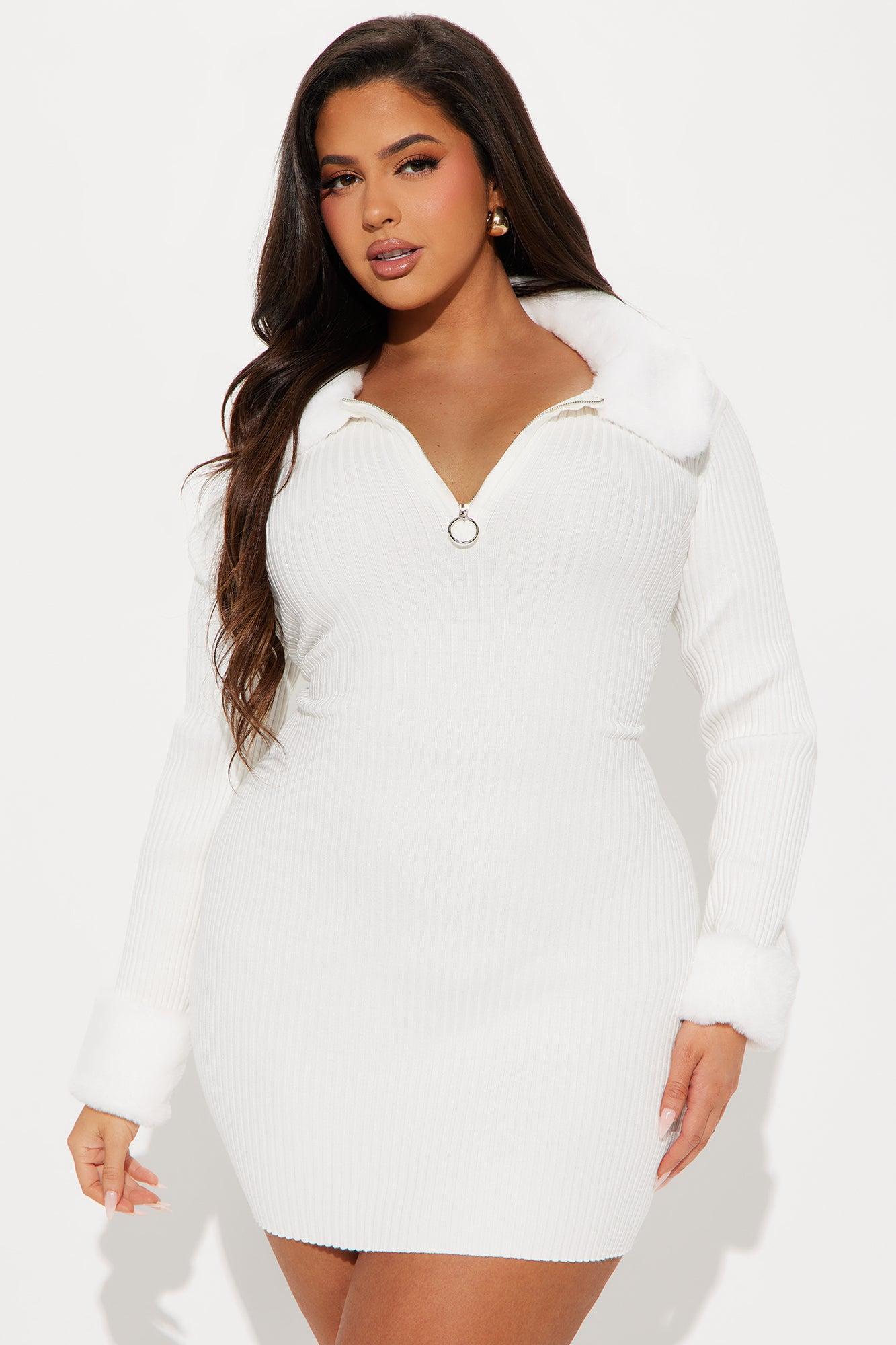 Rosalind Sweater Mini Dress - Ivory Female Product Image