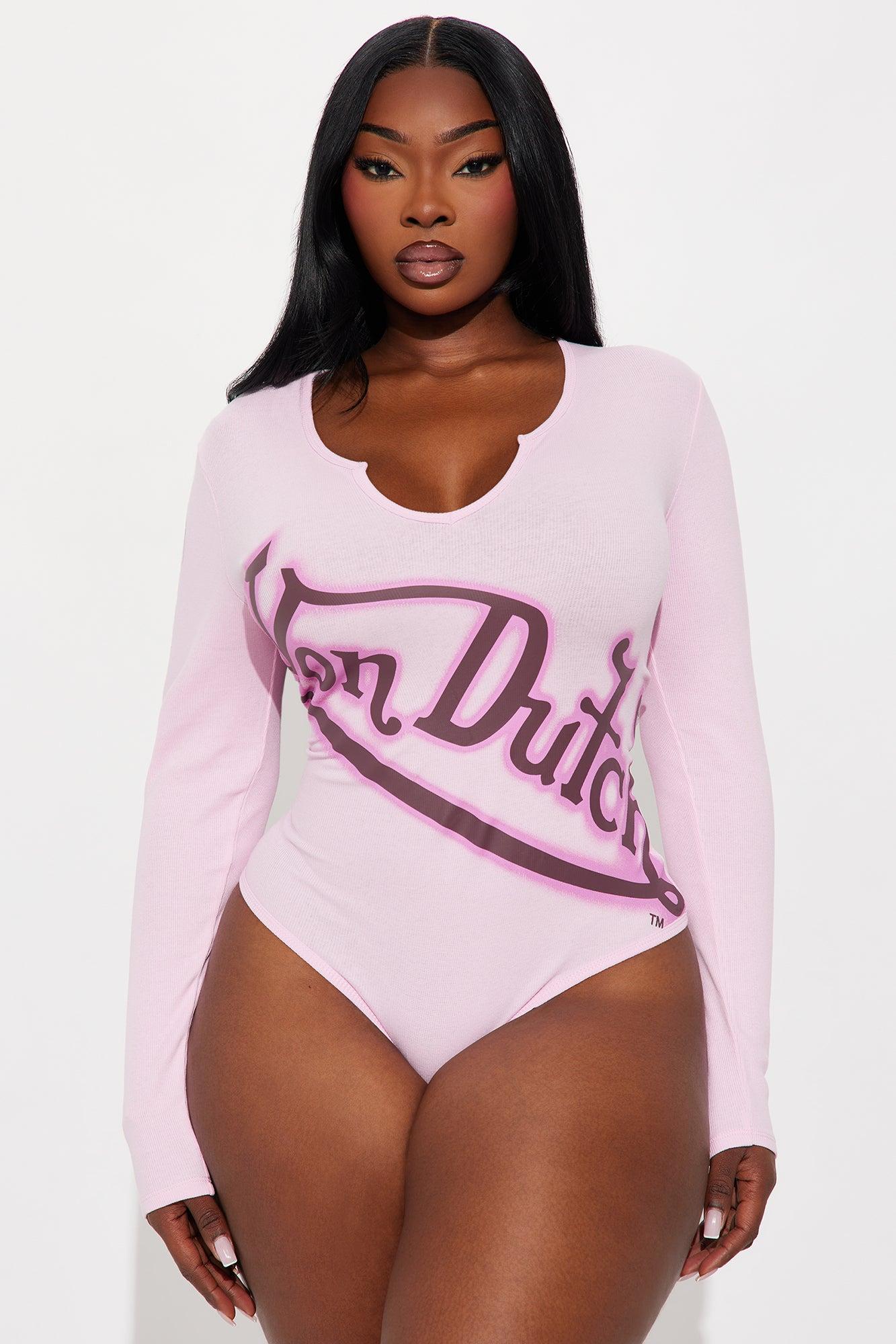Von Dutch Ribbed Bodysuit - Pink Female Product Image