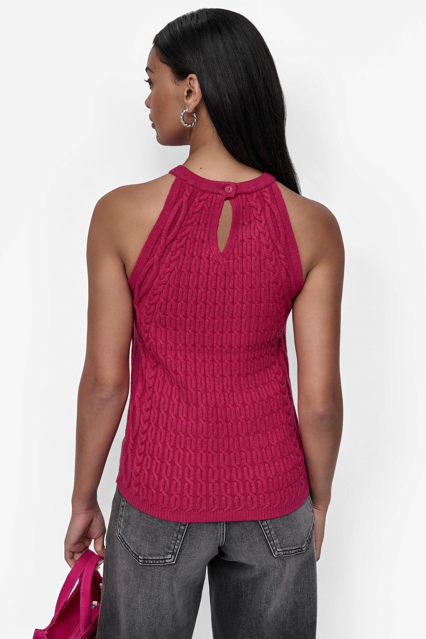 CABLE-KNIT HALTER-STYLE SWEATER Product Image