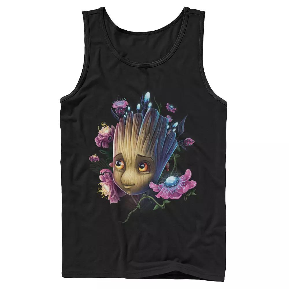 Men's Marvel Guardians Of The Galaxy Groot Flowers Tank Top,  Product Image