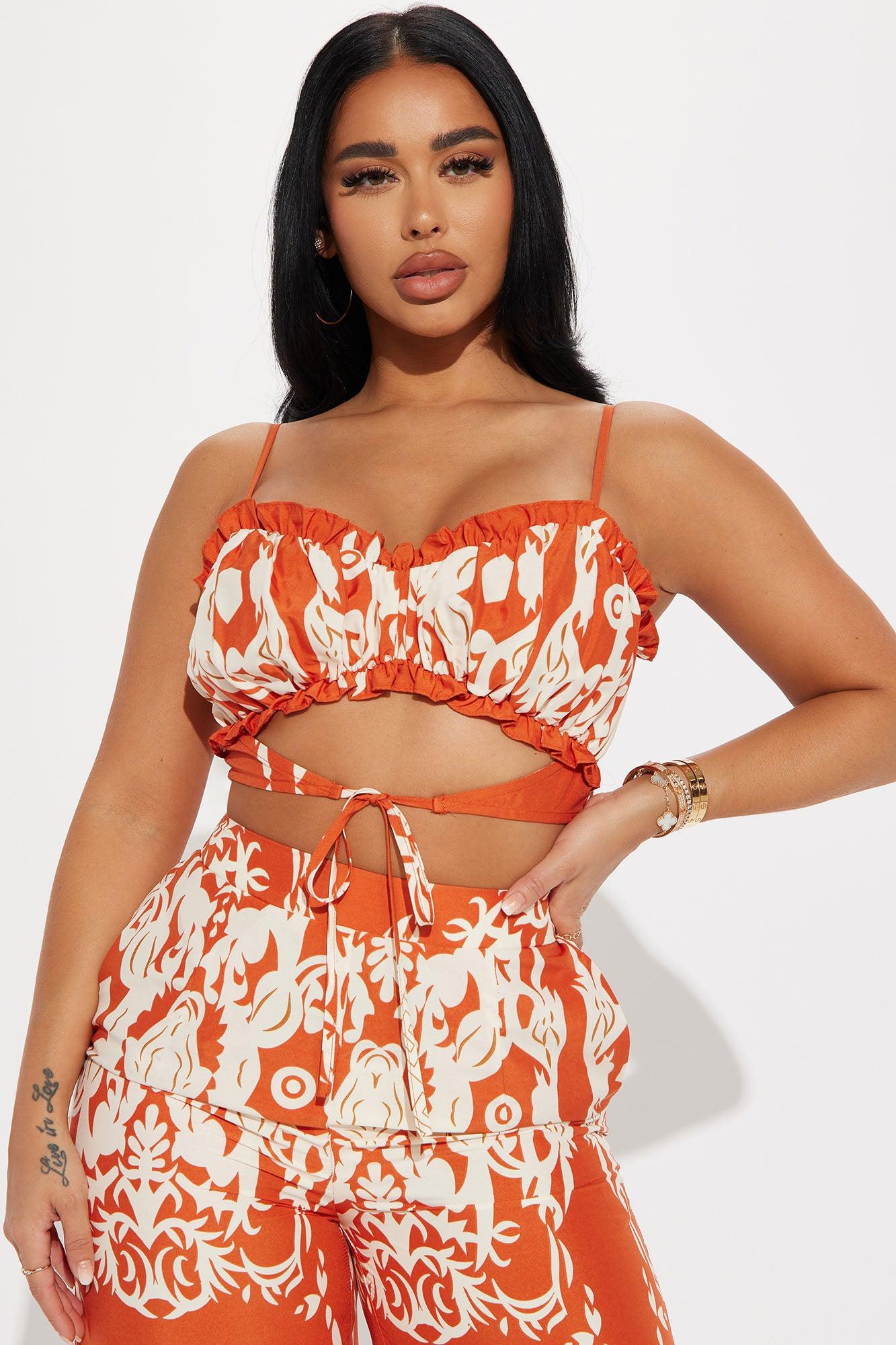 Common Denominator Pant Set - Orange/combo Product Image