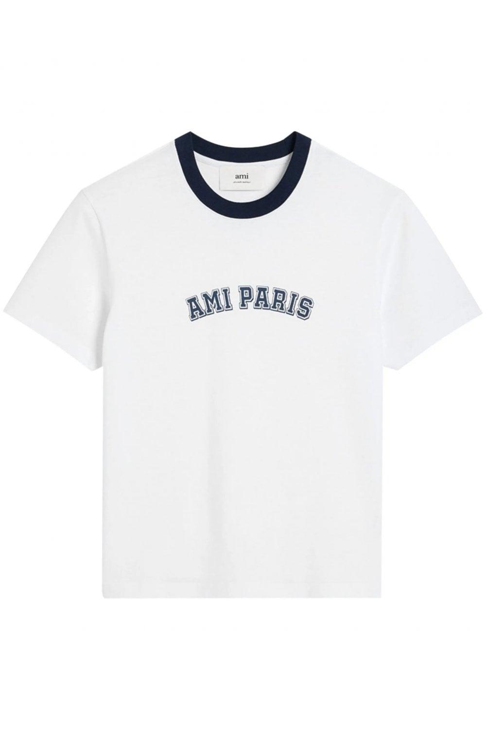 AMI ALEXANDRE MATTIUSSI Ami Paris Organic Cotton Logo Graphic T-shirt In White Product Image