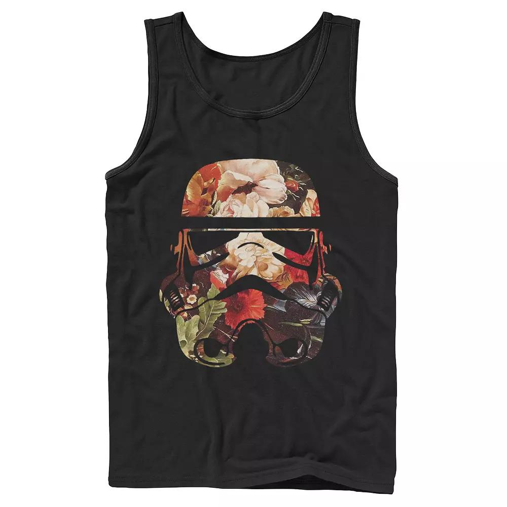 Men's Star Wars Stormtrooper Helmet Flower Fill Tank Top, Size: Large, Black Product Image