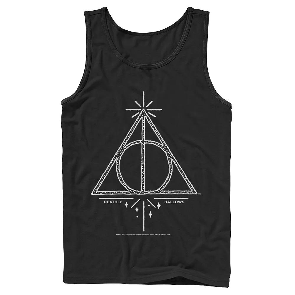 Men's Harry Potter Deathly Hallows Symbol Line Art Graphic Tank Top,  Product Image