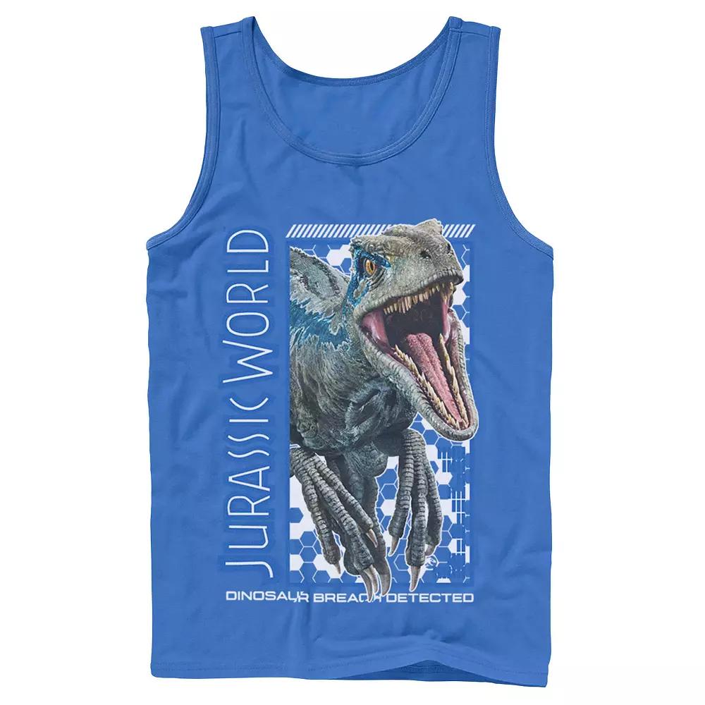 Men's Jurassic World Two Blue Dino Breach Tank Top,  Product Image