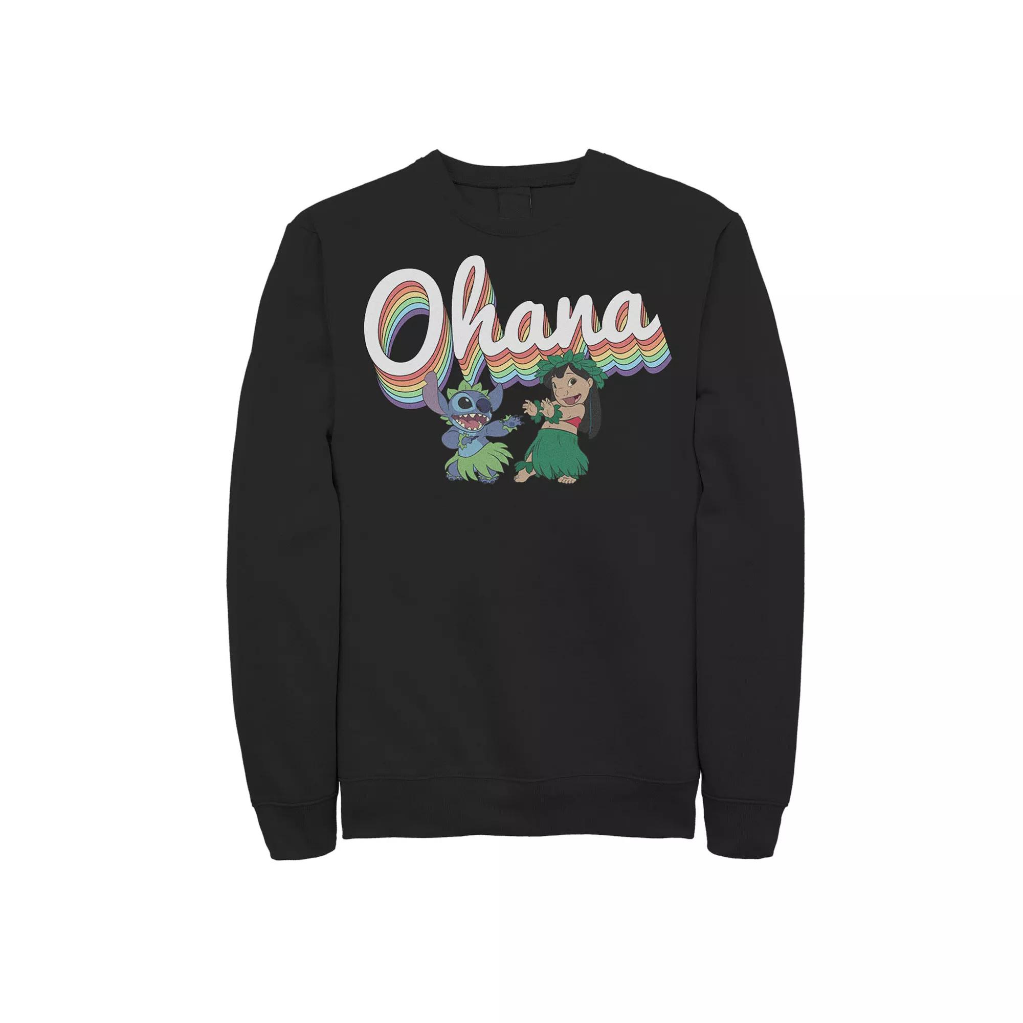 Disney's Lilo & Stitch Ohana Rainbow Men's Fleece Sweatshirt,  Product Image