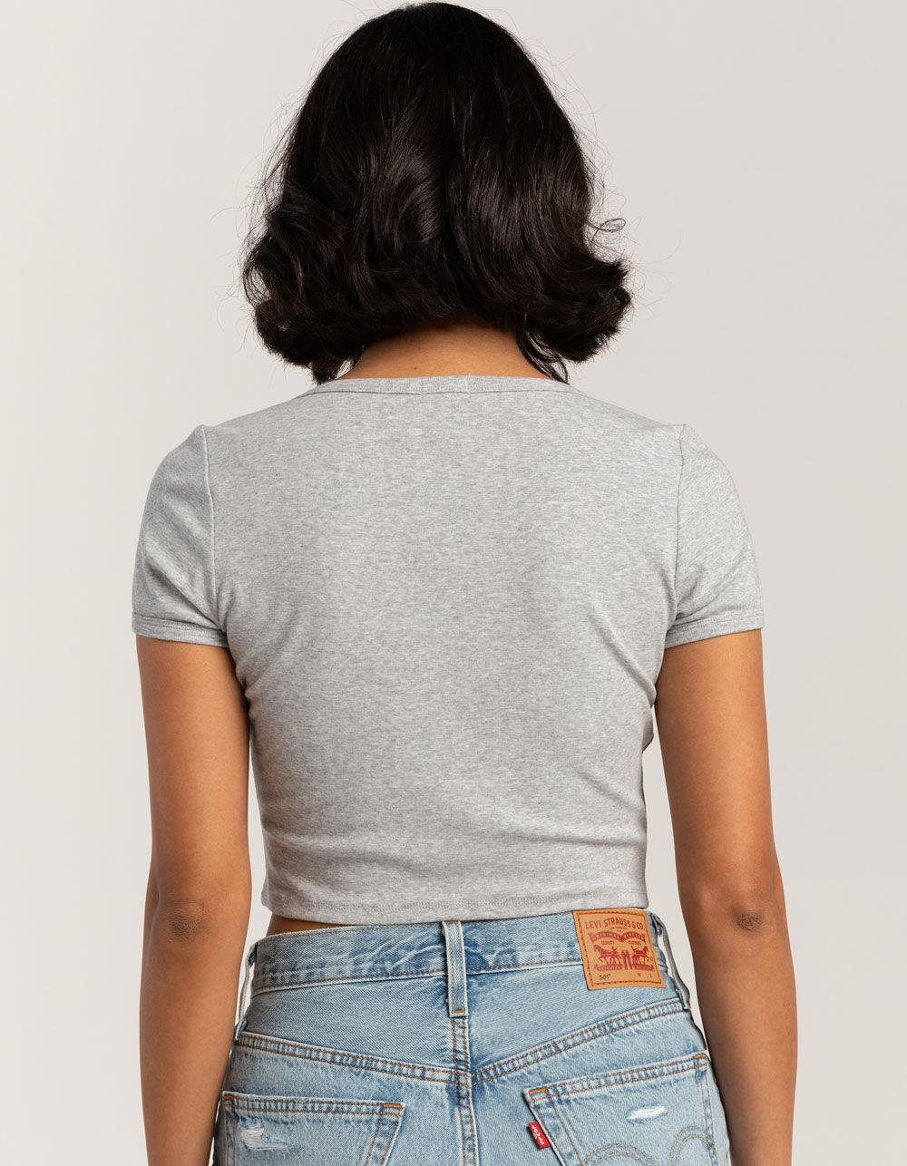 TILLYS Square Neck Womens Tee - HEATHER GRAY Product Image