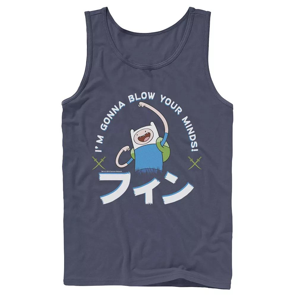 Men's Adventure Time Finn I'm Gonna Blow Your Minds Kanji Portrait Tank Top,  Product Image
