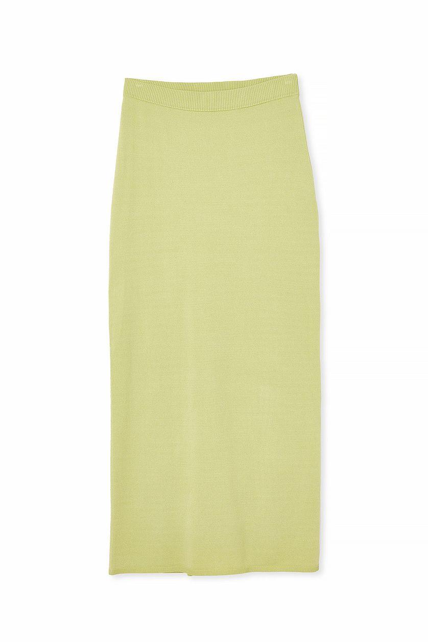 Knitted Midi Skirt Green Product Image