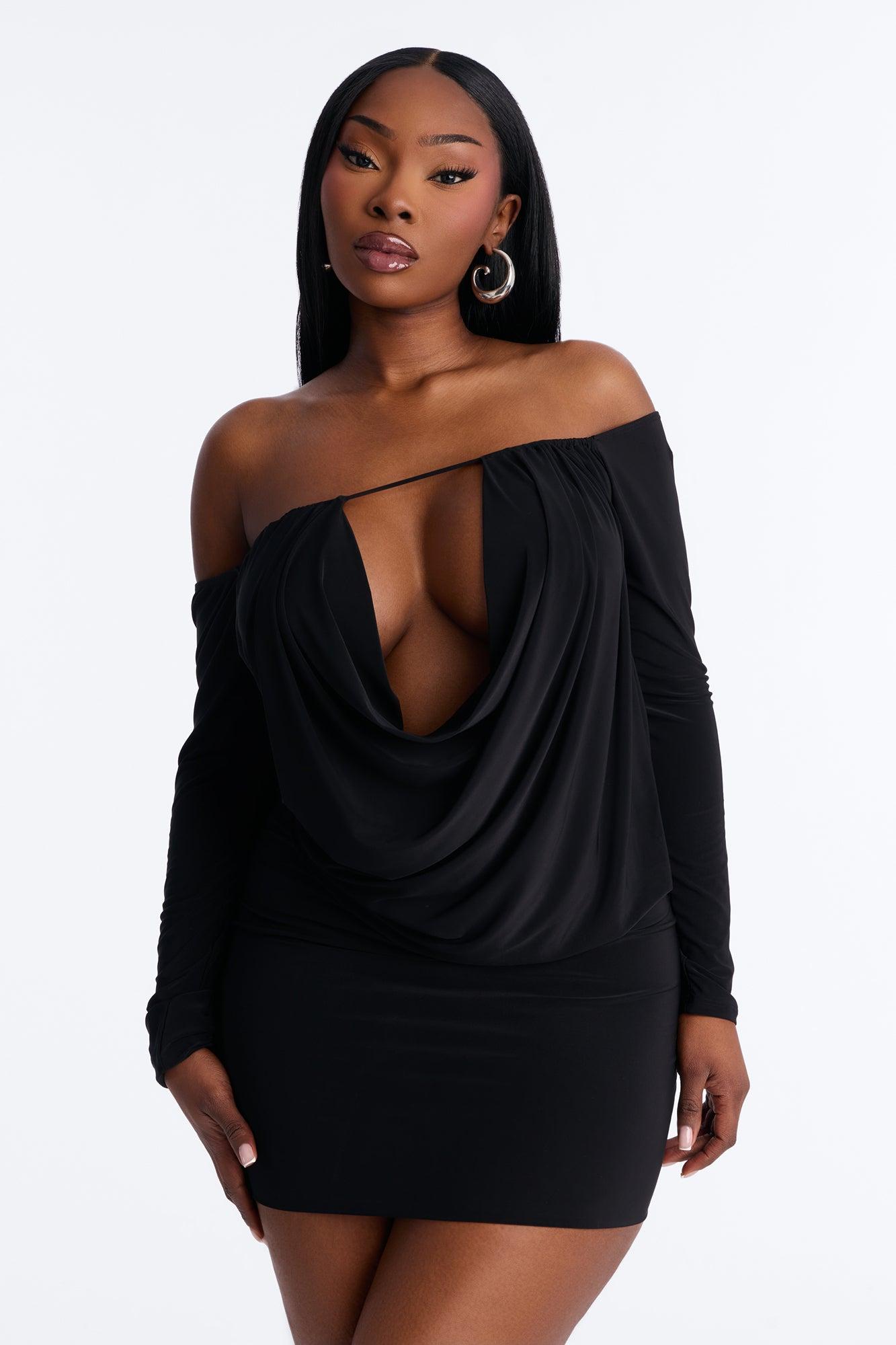 For The Plot Off Shoulder Mini Dress - Black Female Product Image