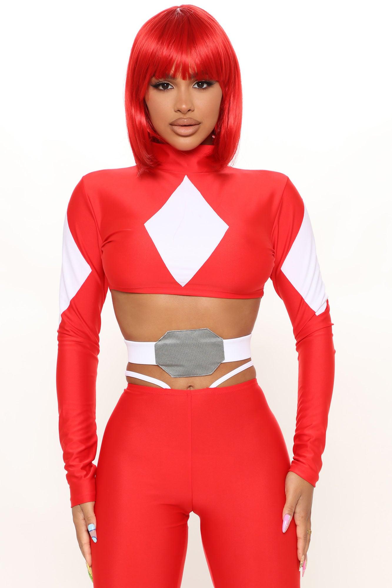 Power Sexy Superhero 4 Piece Costume Set - Red/combo Product Image