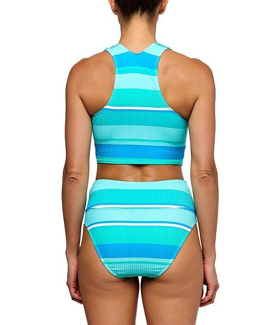 Next by Athena Bermuda Stripe Harmony Rib Texture High Waist Swim Bottom Product Image