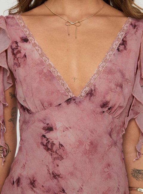 Vestige Midi Dress Pink Product Image