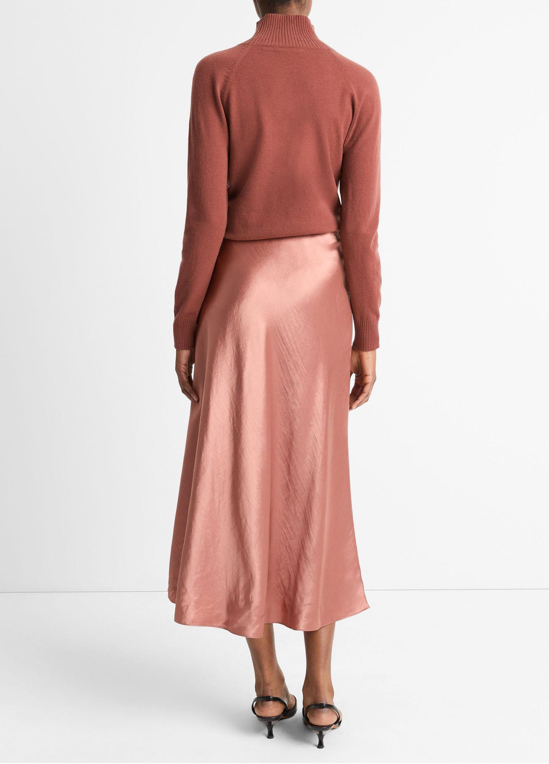 Lingerie-Trim Satin Slip Skirt Product Image