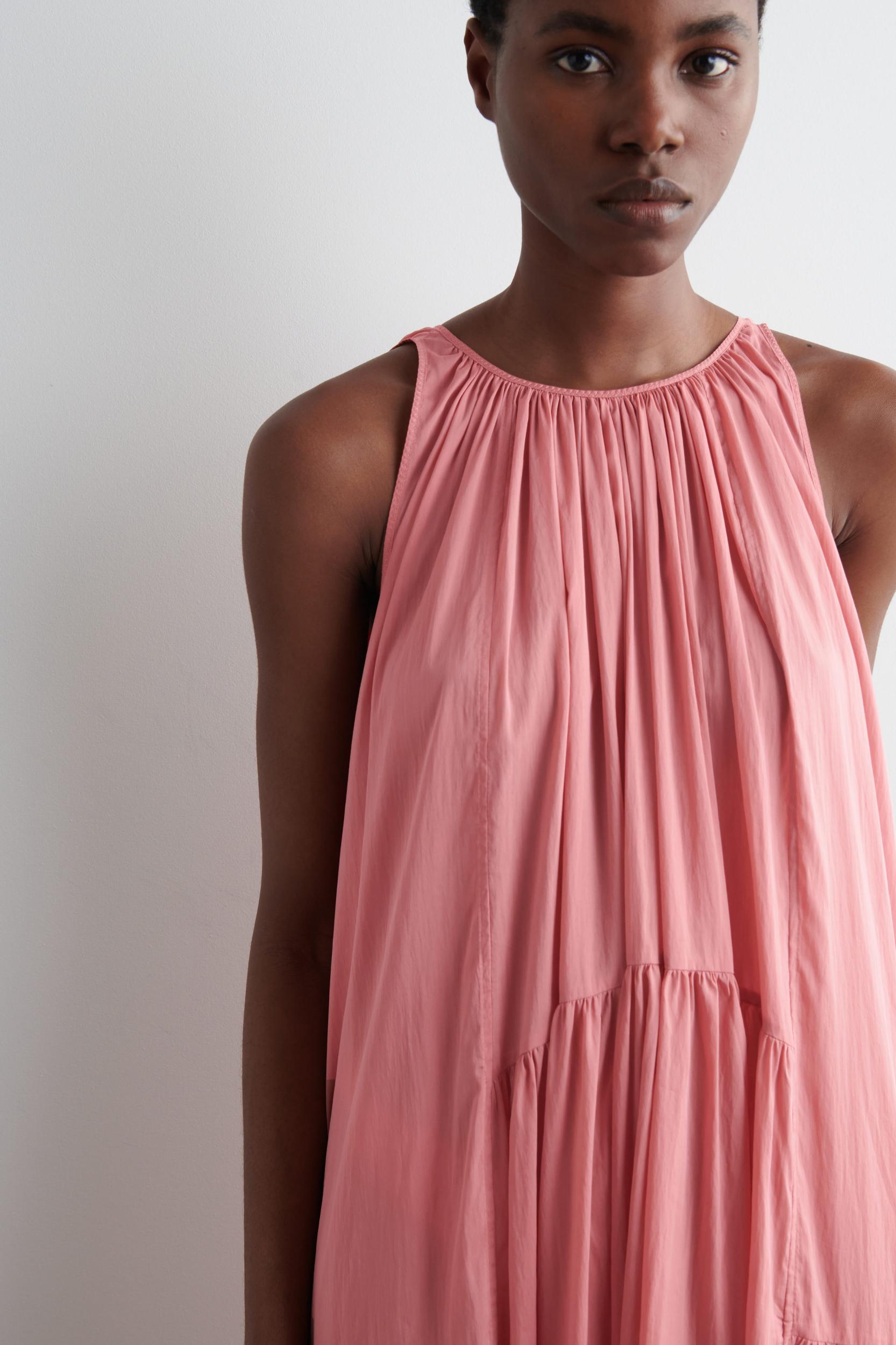 GATHERED HALTERNECK MAXI DRESS Product Image