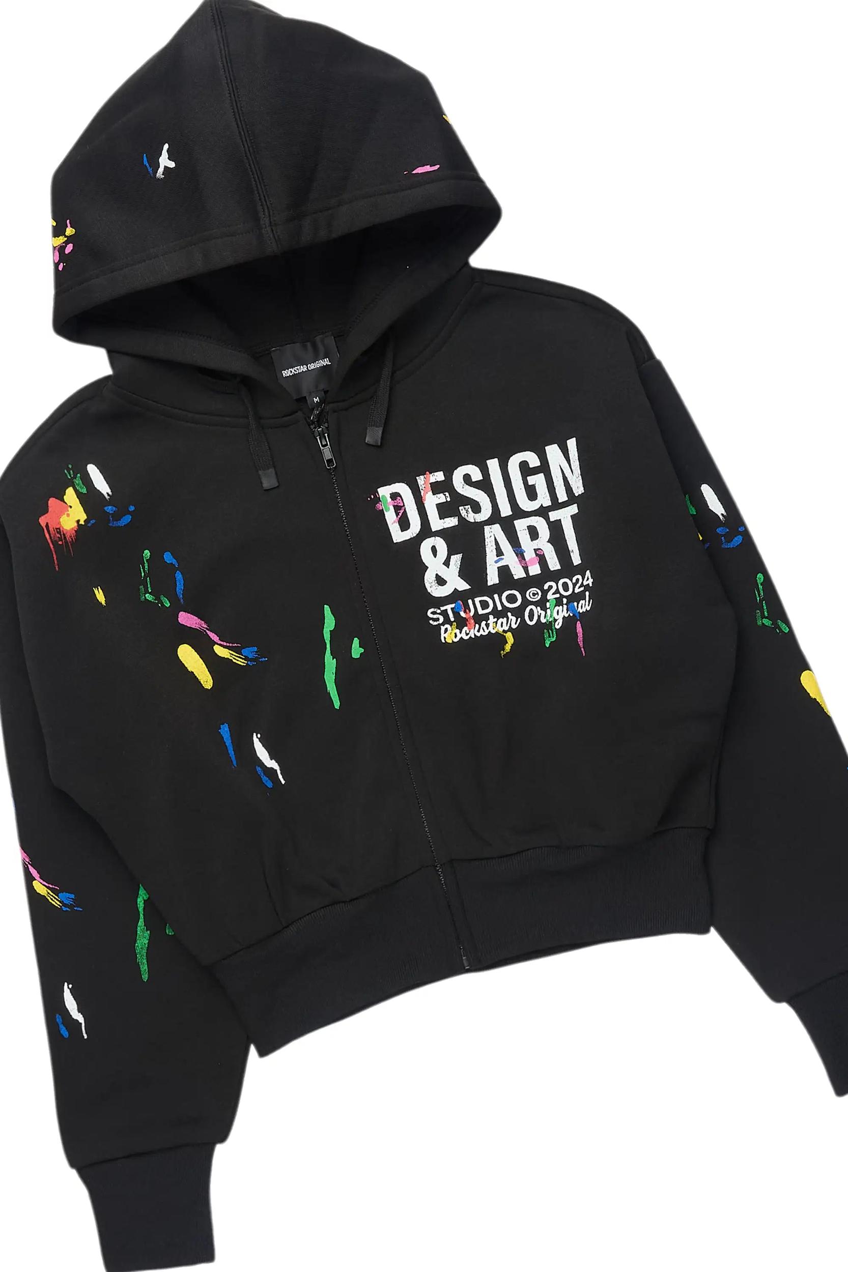 Kristiane Black Crop Super Stacked Trackset Female Product Image