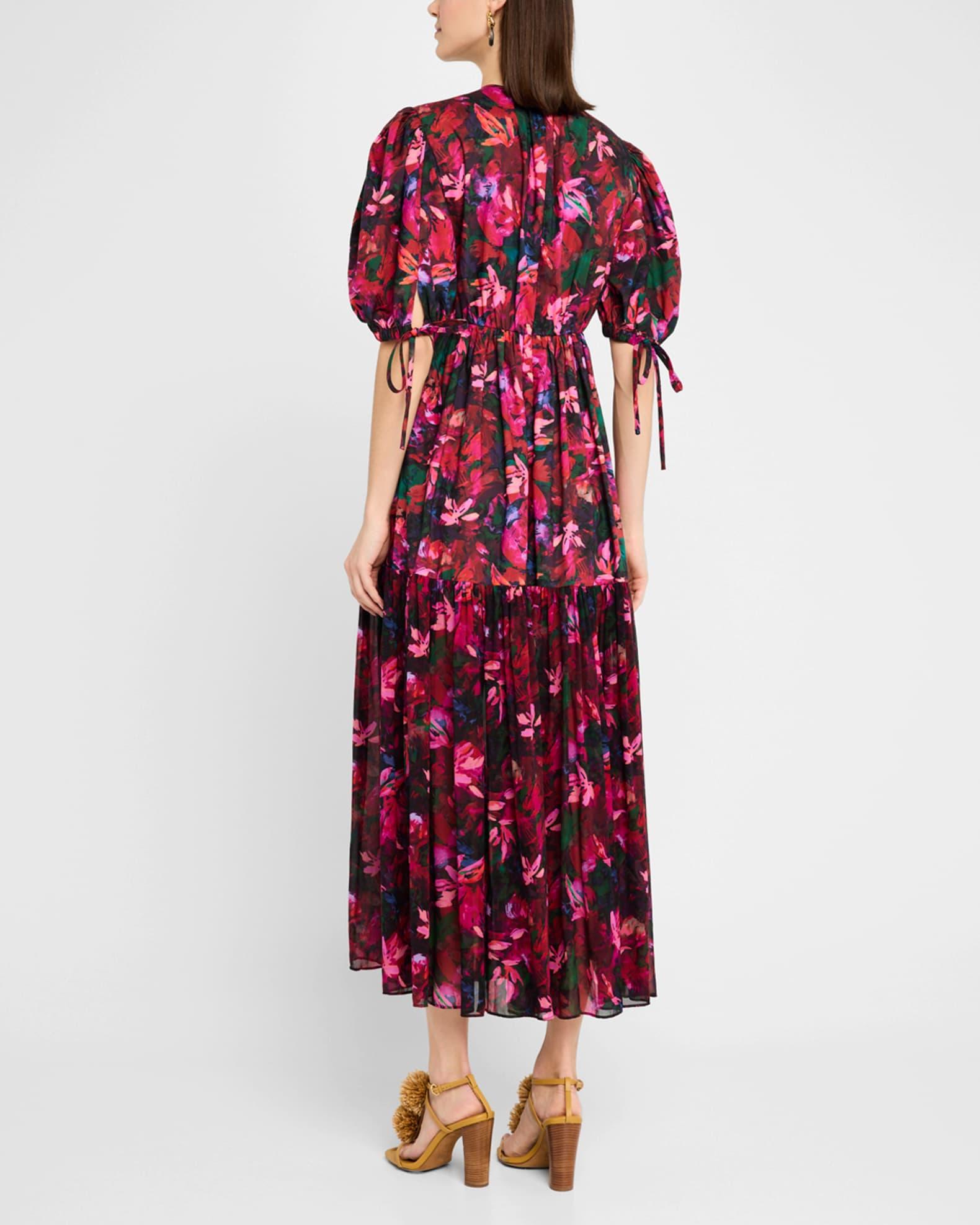 Collage Hibiscus Midi Dress Product Image