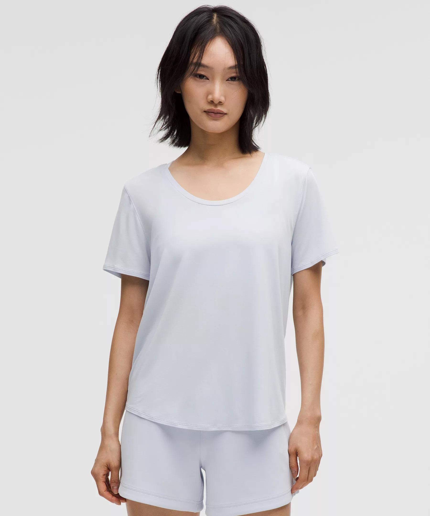 Modal-Silk Twist-Back Short-Sleeve Shirt Product Image