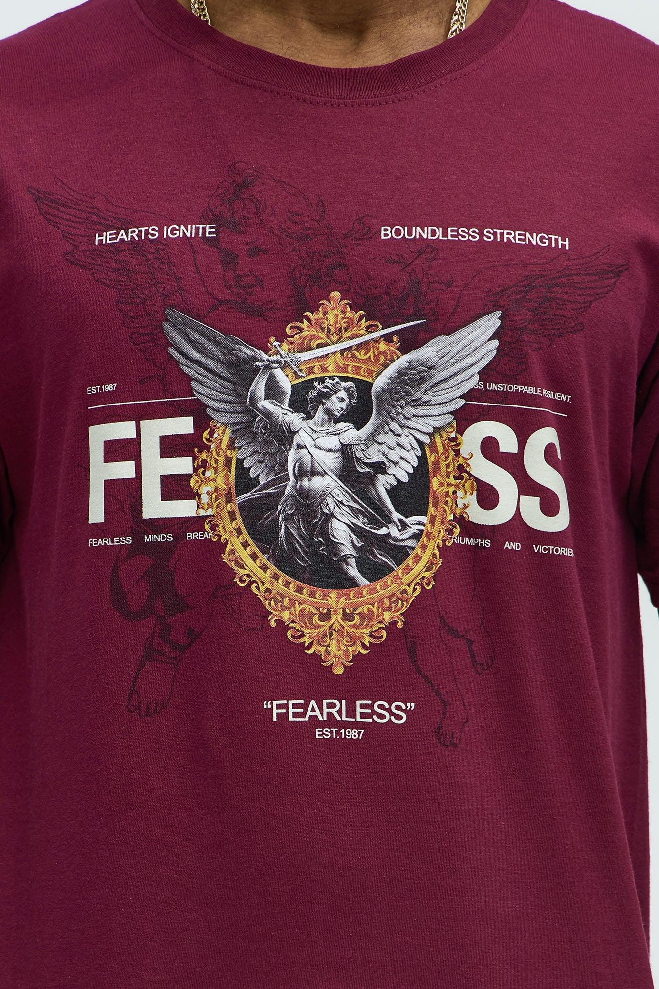 Fearless Hearts Ignite Short Sleeve Tee - Burgundy Product Image