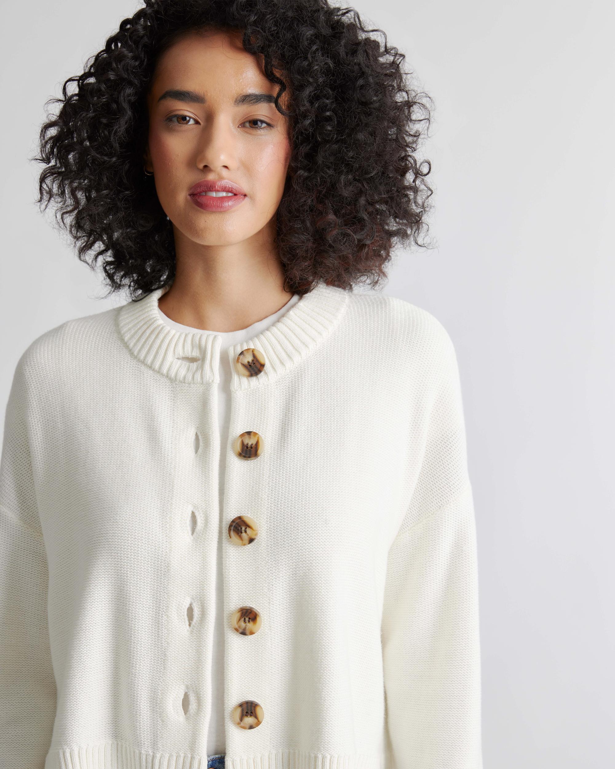 Quince | Women's Cropped Cardigan Sweater Organic Cotton Product Image