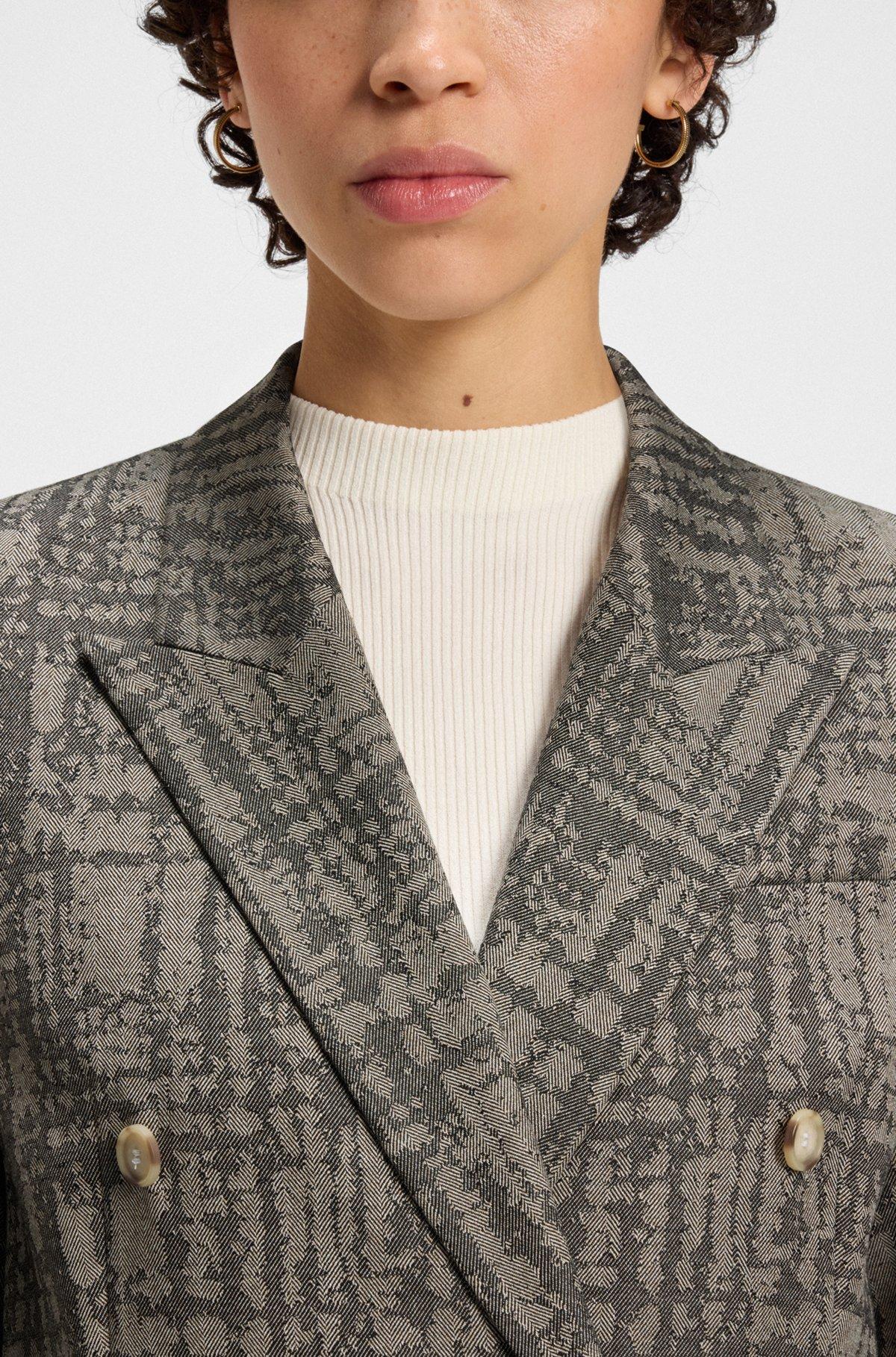 Regular-fit blazer with herringbone check Product Image