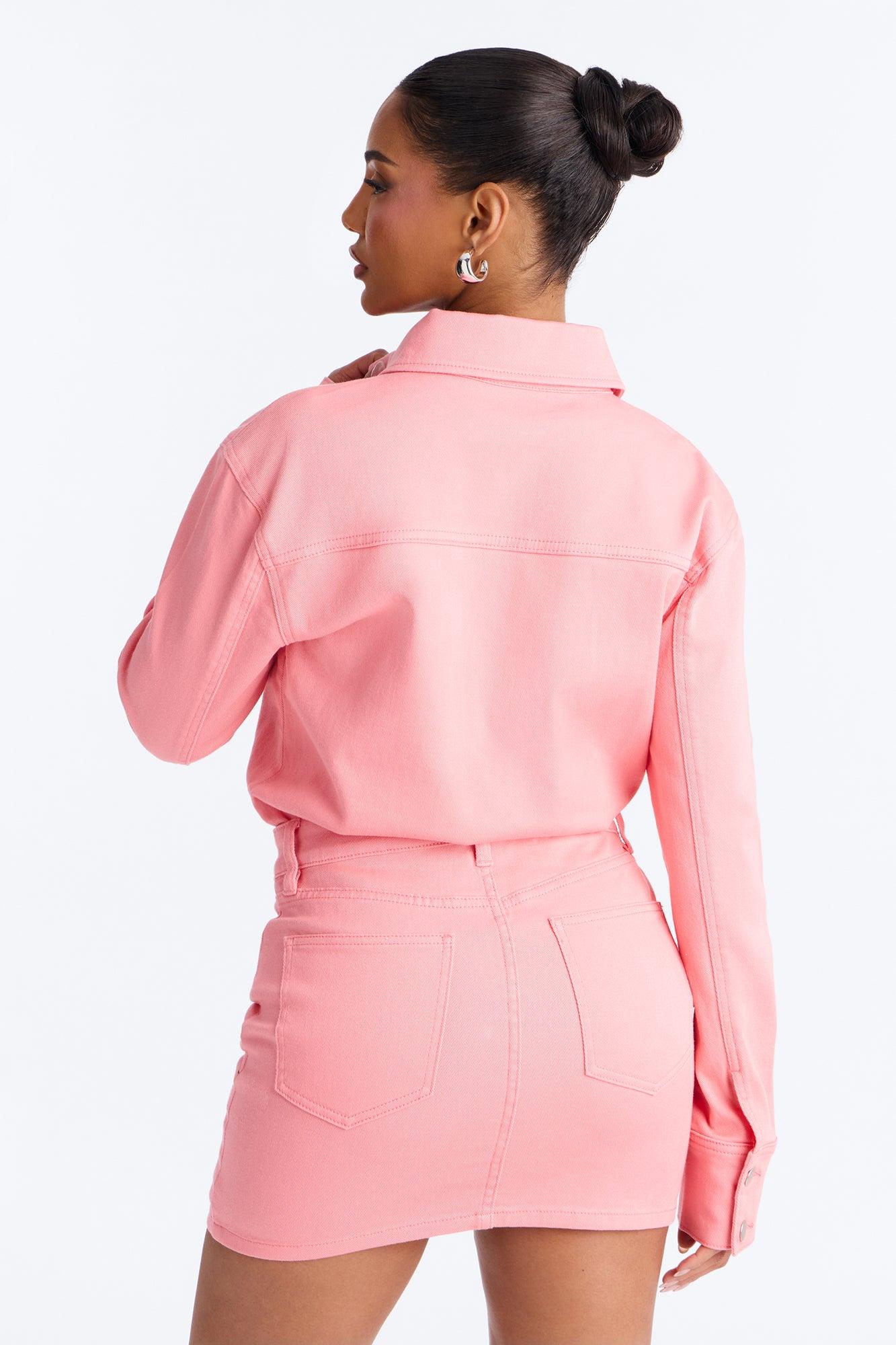 Belleville Denim Mini Dress - Pink Female Product Image