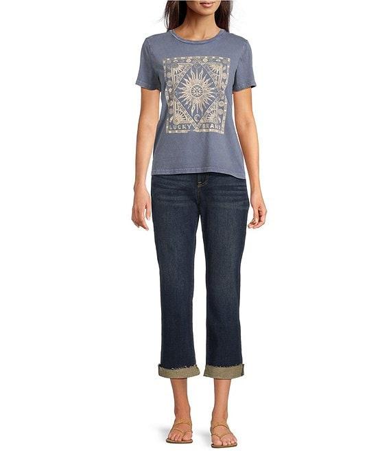 Lucky Brand Celestial Frame Crew Neck Short Sleeve Tee Shirt Product Image