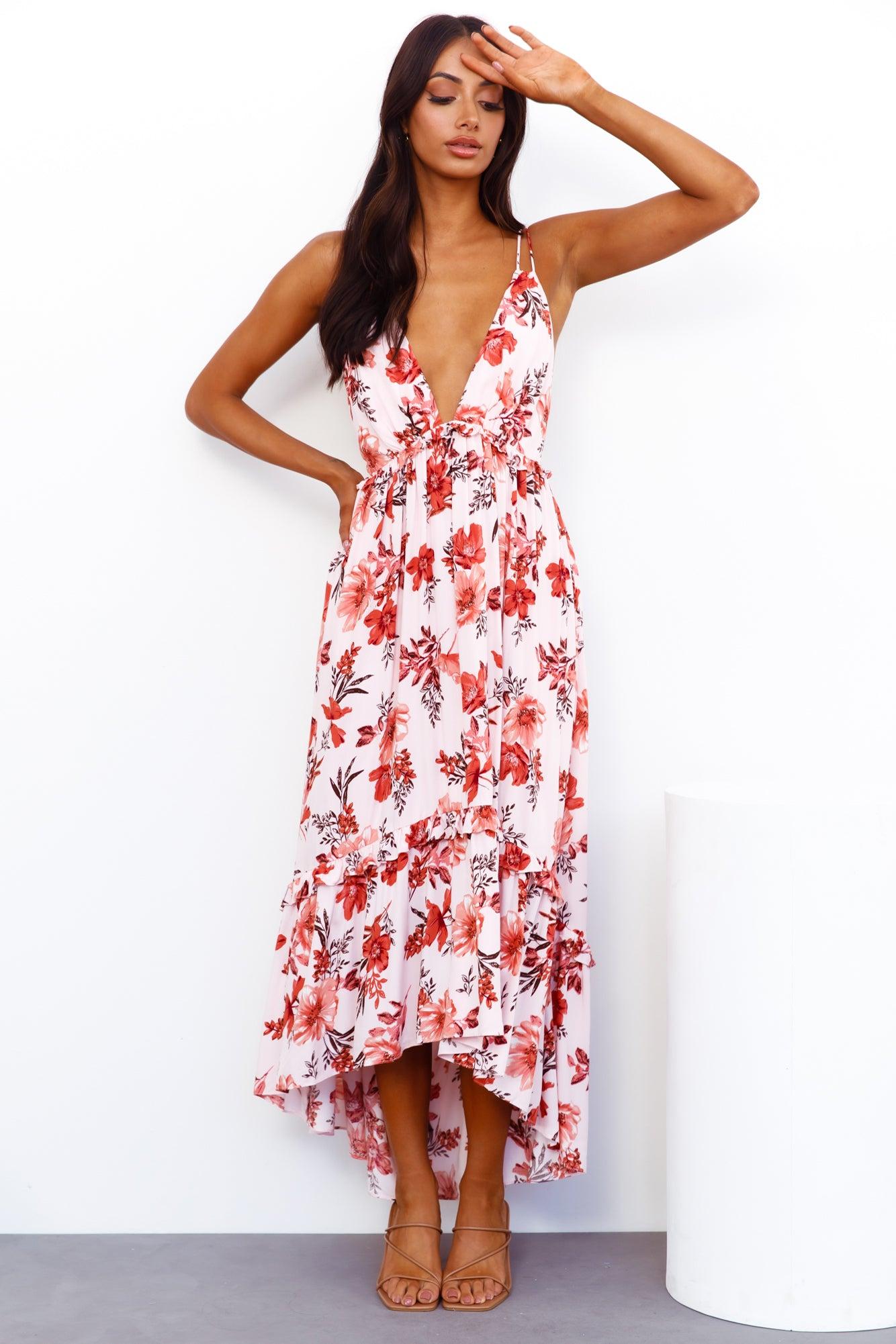 Brunchin Only Midi Dress Pink Product Image
