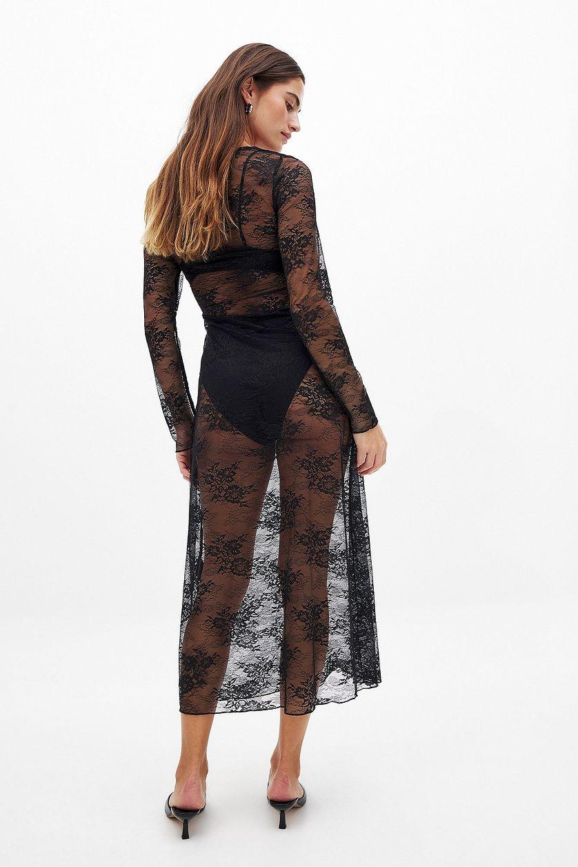 Long Sleeve Lace Maxi Dress Product Image