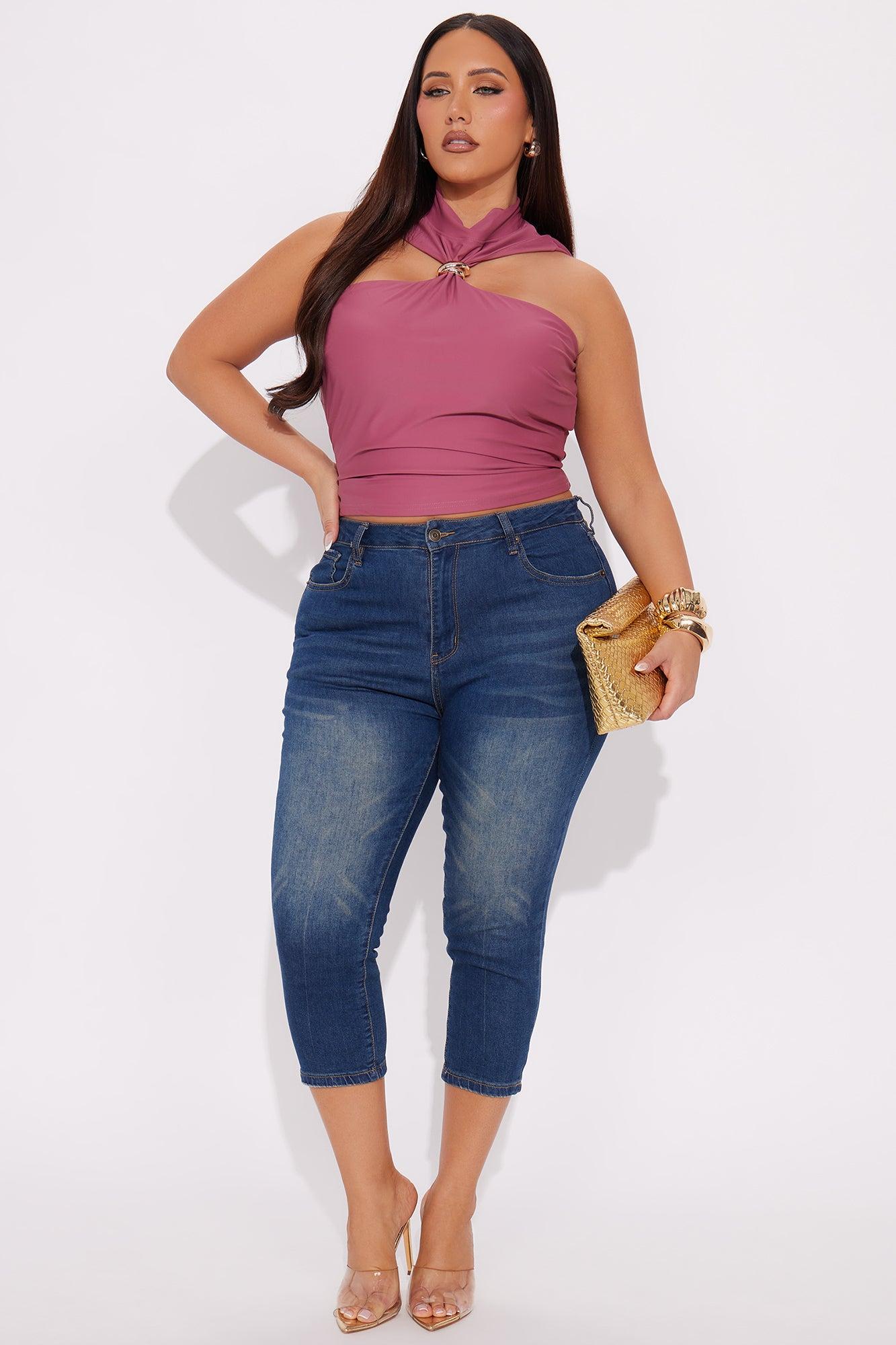 Noticed Class Mock Neck Top - Plum Female Product Image