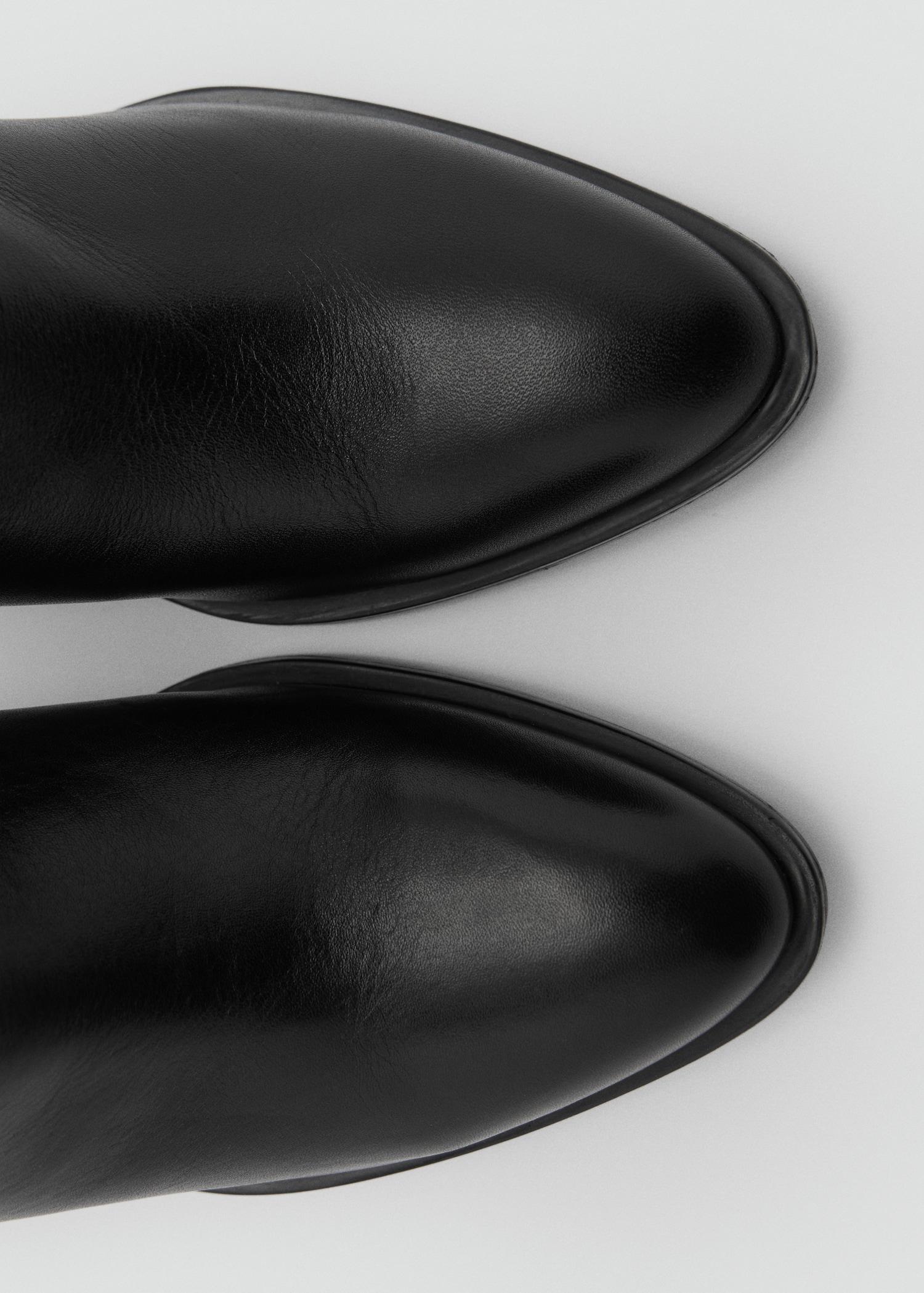 High heel leather boot - Women | MANGO USA Product Image