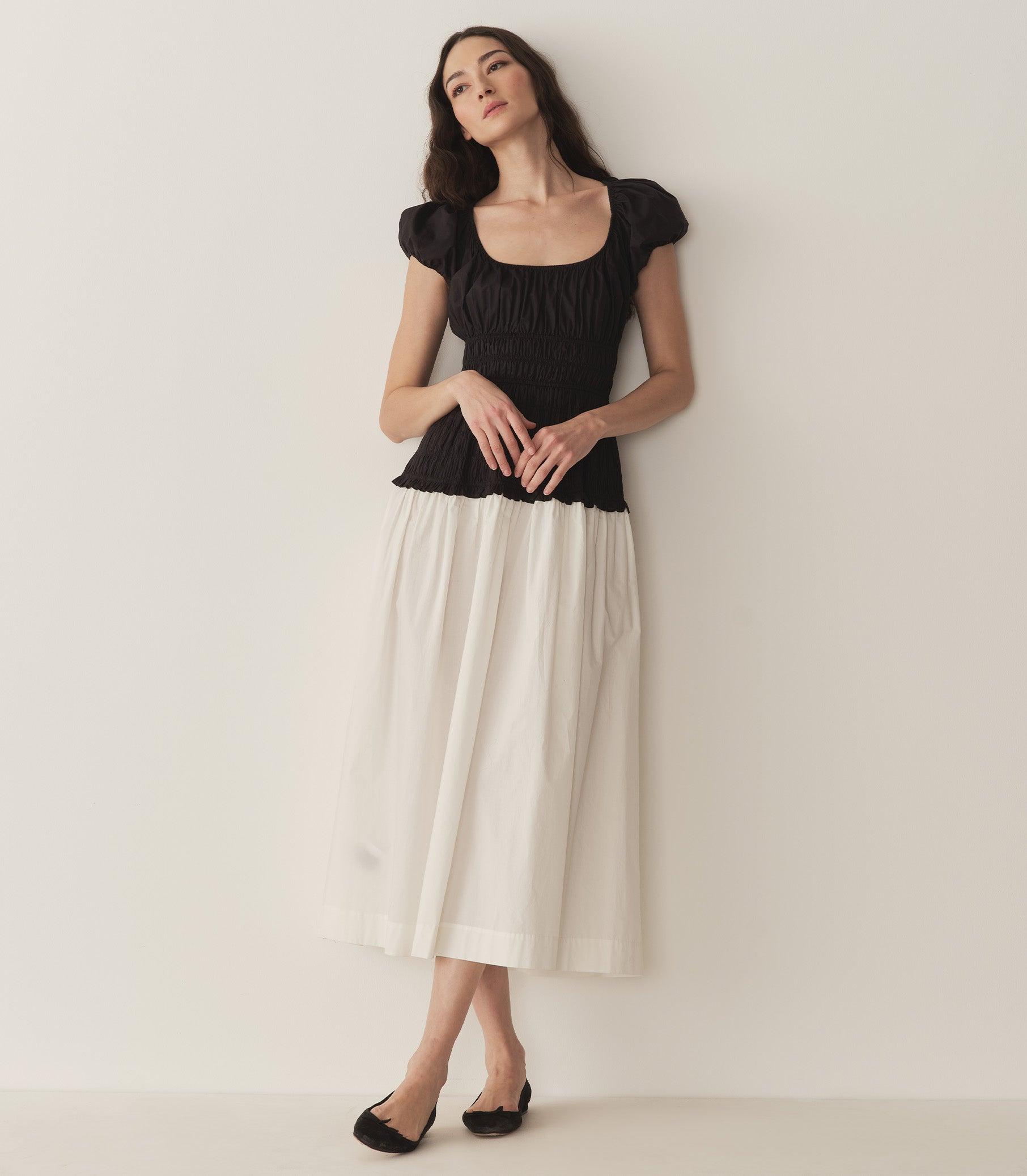 ENYA DRESS -- BLACK AND SALT Product Image