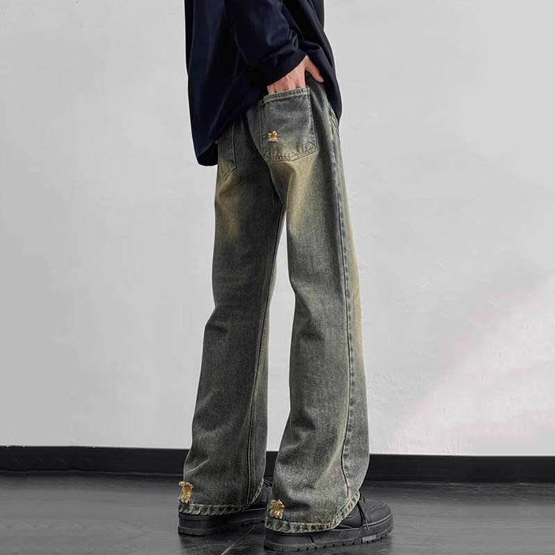 Sopula Retro Trendy Street Clean Fit Bootcut Jeans Product Image