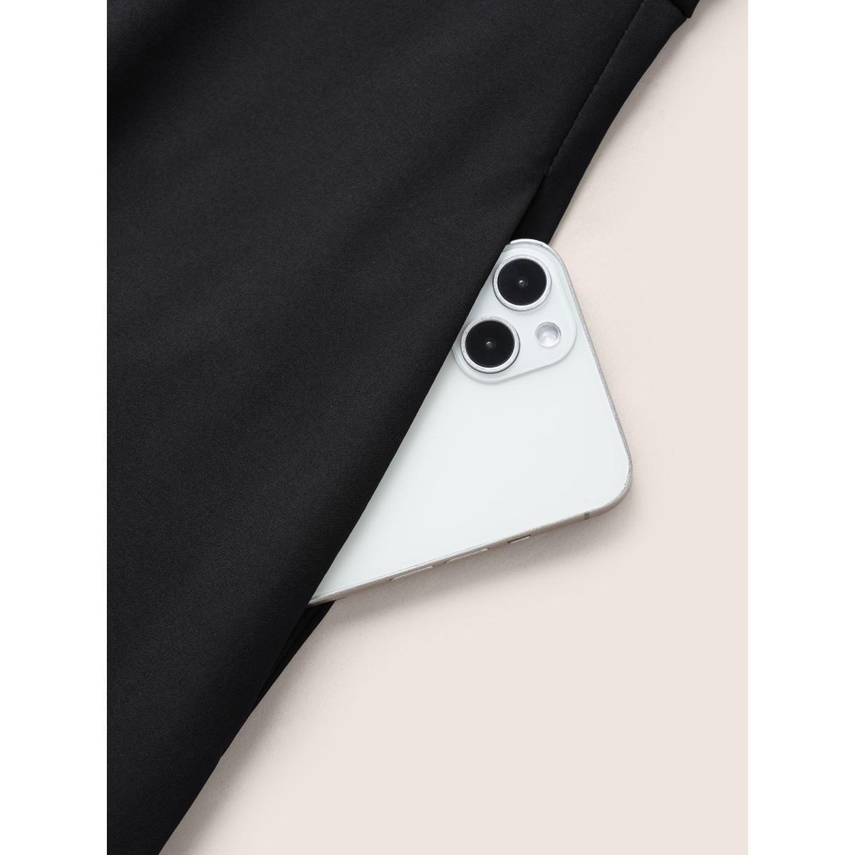 Plus Size Floral Print Ruched Pocket Cami Dress Black Women Resort Non V-neck Sleeveless Curvy Midi Dress BloomChic 18-20/2X Product Image