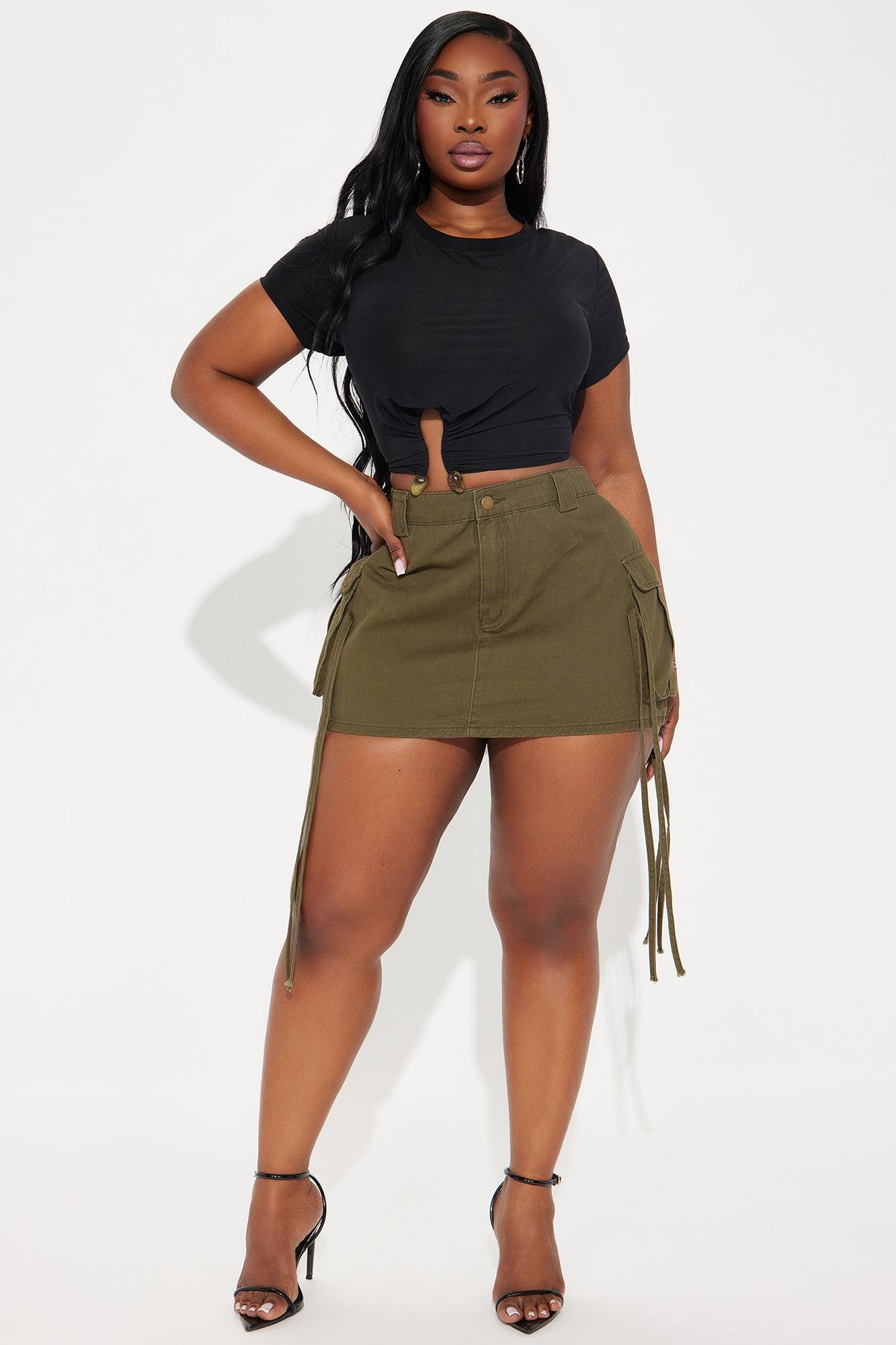 Golden Hour Cargo Mini Skirt  - Olive Product Image