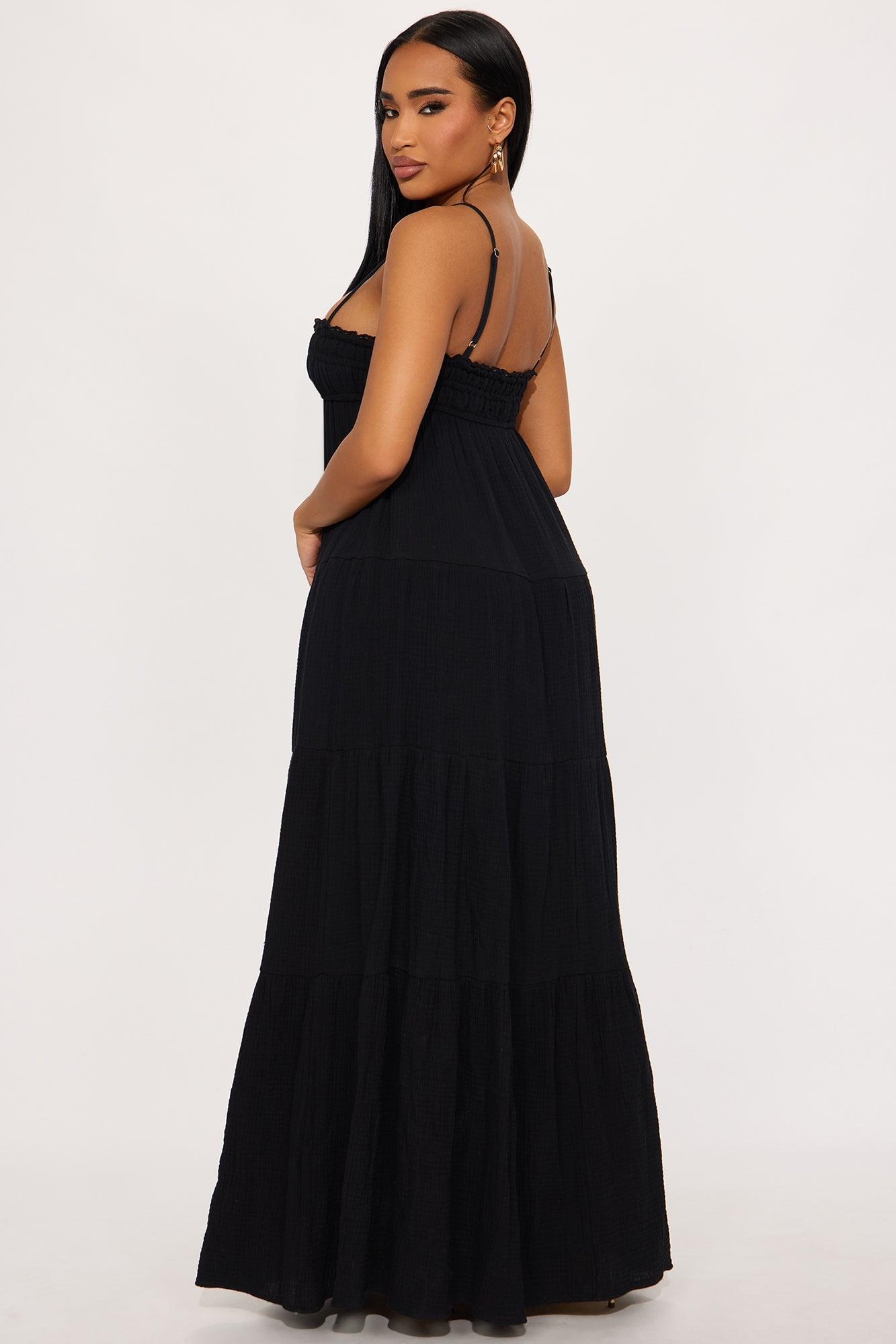 Heidi Flowy Maxi Dress - Black Product Image