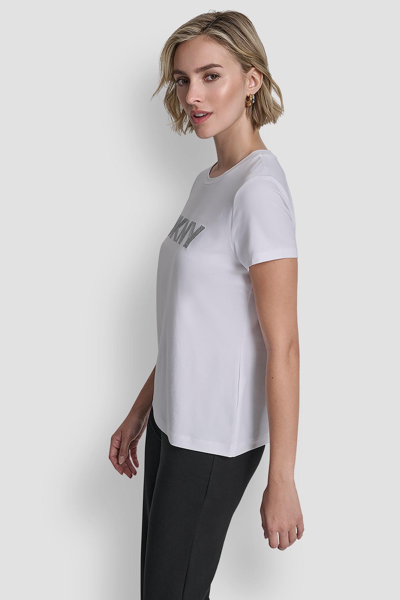 METALLIC LOGO EMBROIDERED TEE Product Image