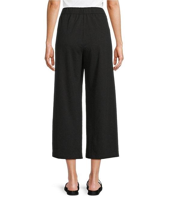 Eileen Fisher Stretch Organic Cotton Blend Jersey Straight Leg Pull-On Ankle Pants Product Image
