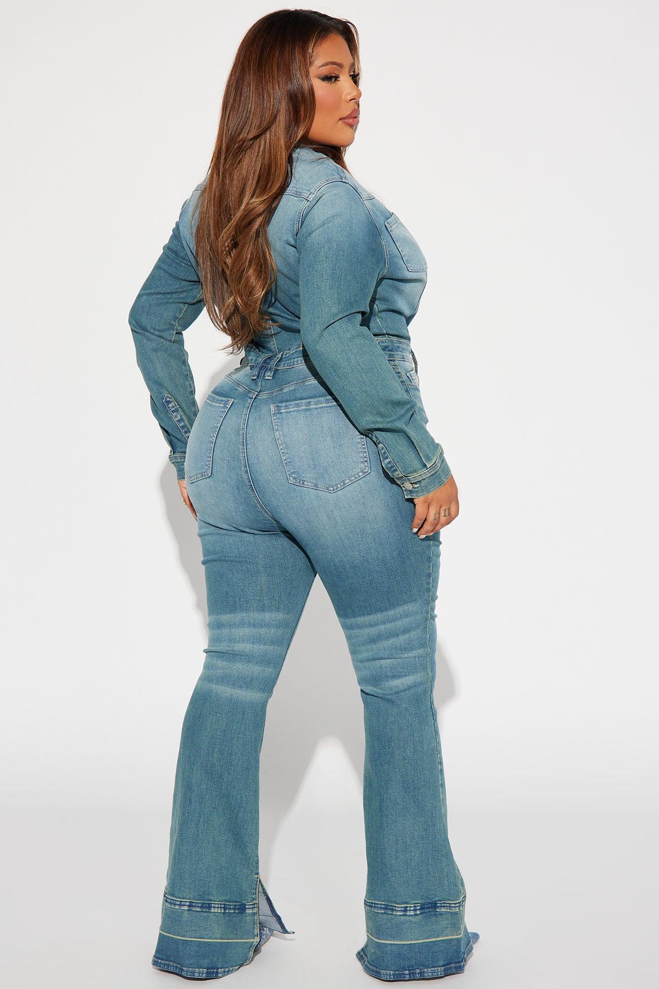 Playing Games Denim Jumpsuit - Denim Product Image