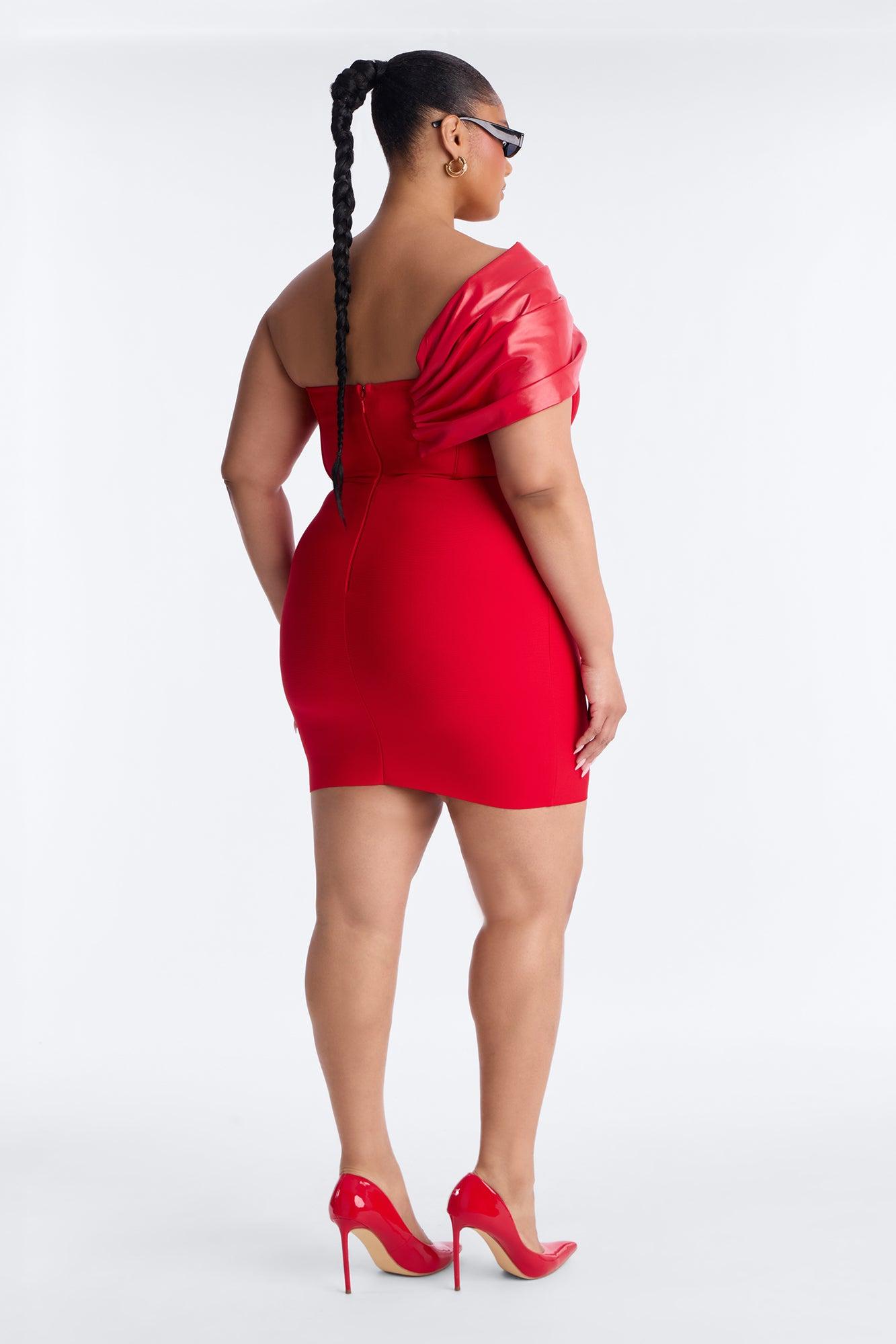 Betty Bow Bandage Mini Dress - Red Female Product Image